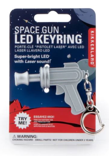 Space Gun LED Keychain by Kikkerland Design Inc EurekaPuzzles