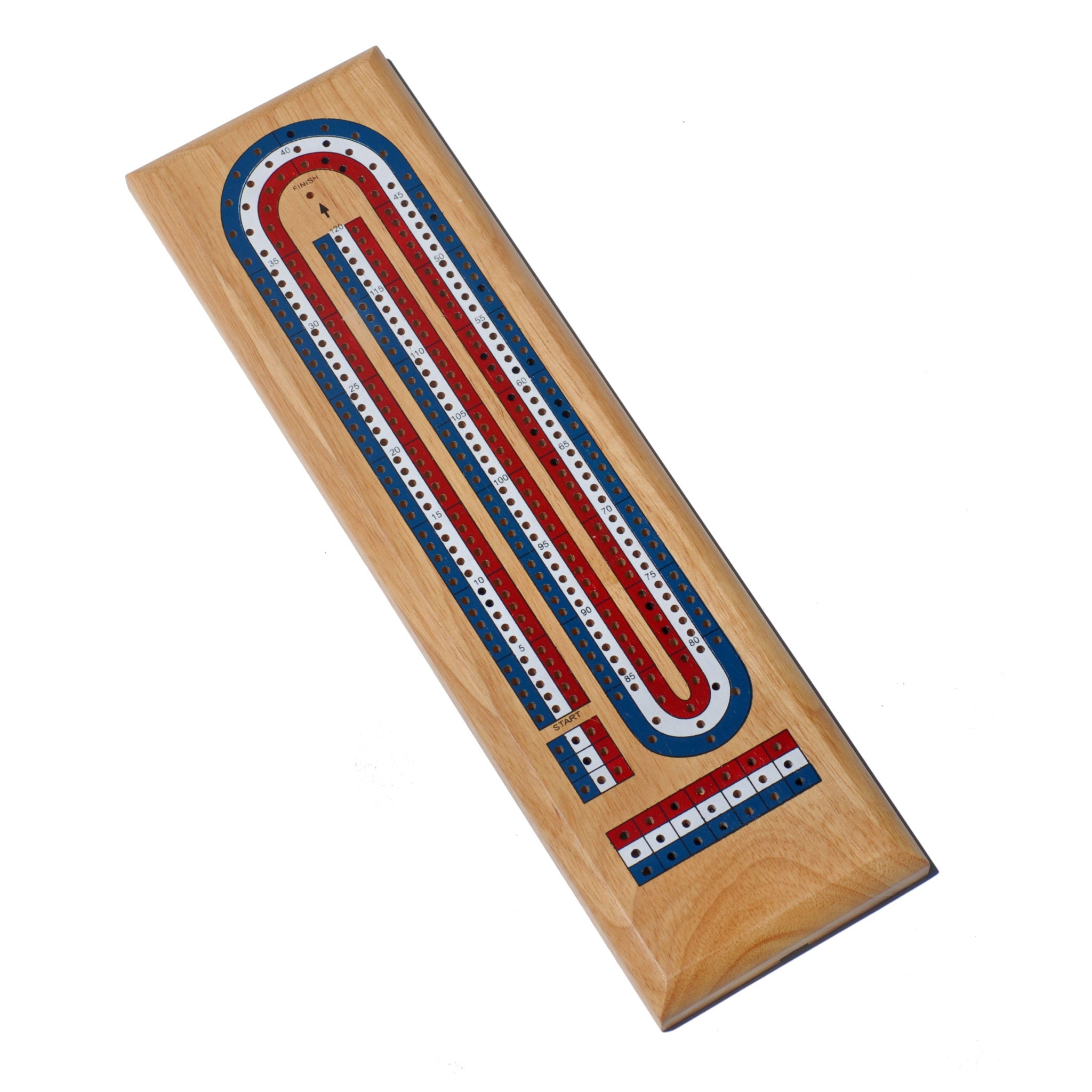 Triple Track Wooden Cribbage Board - 15" X 12" X 1" With Score Pegs, Classic Game Board - View #6