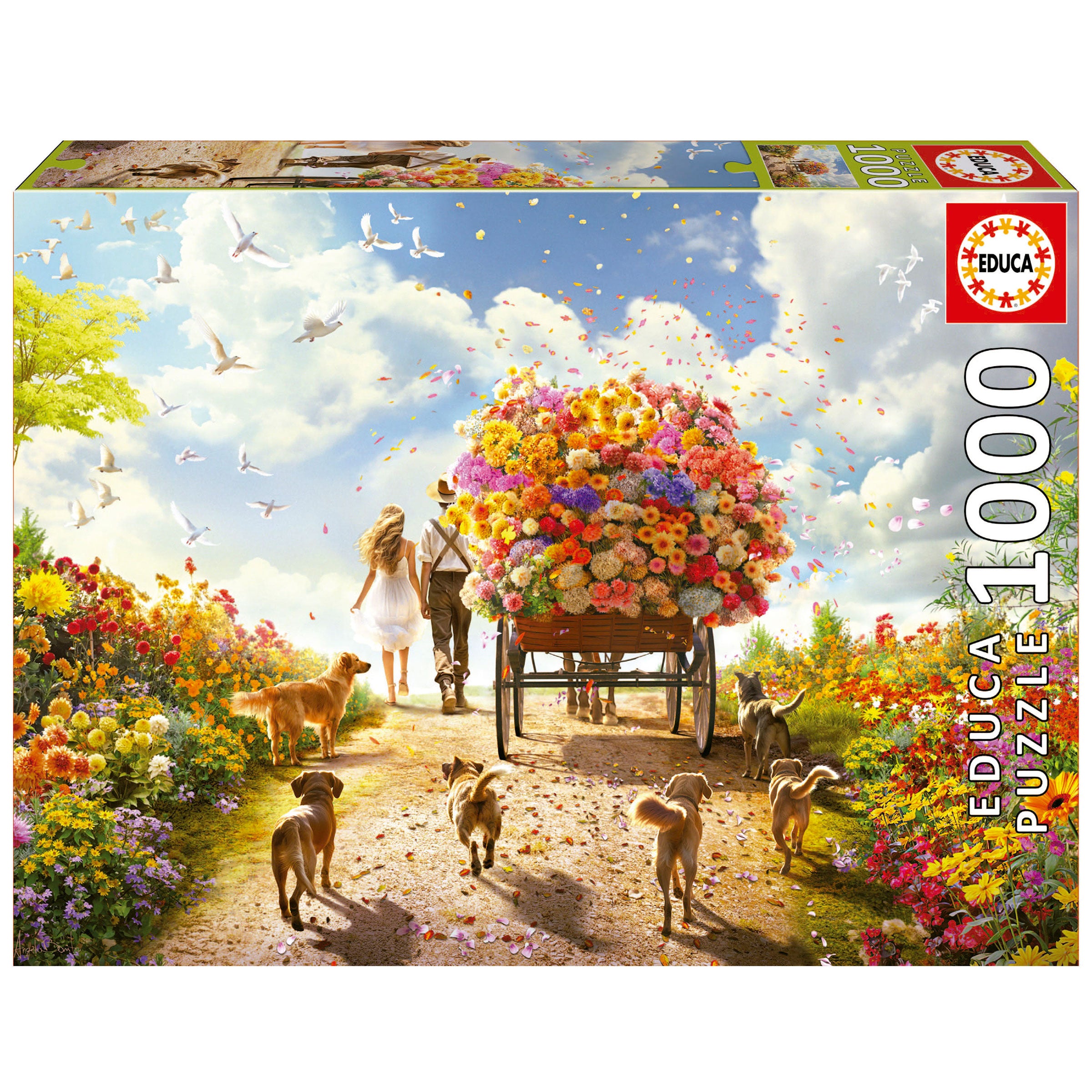 lavender flower puzzle Carrying Flowers 1000 Piece Jigsaw Puzzle by Educa