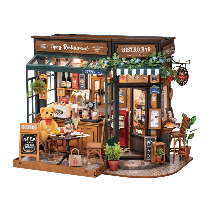 Robotime Tipsy Restaurant DIY Model Kit EurekaPuzzles
