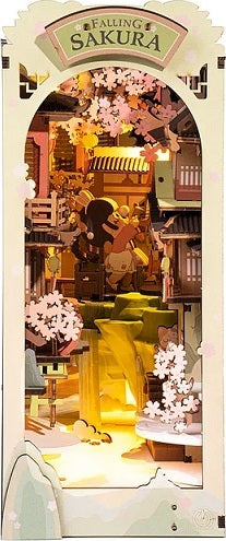 Rolife TGB05 Falling Sakura Book Nook Shelf Insert 3D Wooden
