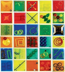 A colorful assortment of mini plastic puzzles consisting of various geometric shapes and patterns in bright yellow, green, red, and blue colors. Each puzzle piece showcases unique designs that encourage problem-solving and creativity, perfect for both children and adults. Ideal for stimulating the mind and enhancing cognitive skills.