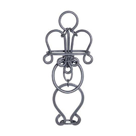 The Big Kahuna Tavern Puzzle is a mechanical challenge, featuring an intricate design of intertwined metal loops that form a crown and a base. The puzzle showcases a unique combination of artistic craftsmanship and problem-solving fun, perfect for puzzle enthusiasts and collectors alike.