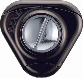 The Cast Dial by Hanayama is a mechanical puzzle featuring a shiny, silver circular dial embedded within a sleek black triangular casing. The dial exhibits a subtle groove, highlighting the intricate design that invites users to explore its challenges. This puzzle offers a blend of visual appeal and cognitive stimulation, making it perfect for puzzle enthusiasts.