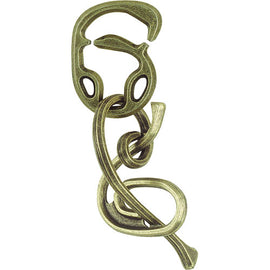 The Cast Enigma is a complex mechanical puzzle made by Hanayama, featuring intertwining metal loops and an intricate design that captivates puzzle enthusiasts. Its antique bronze finish adds an elegant touch, making it not only a challenging brain teaser but also a beautiful decorative piece.