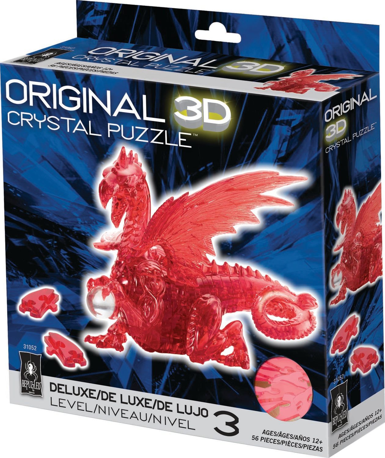 3D Crystal Dragon Red EurekaPuzzles