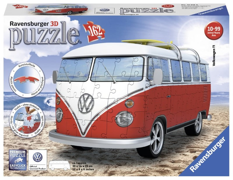 The box for a 3D jigsaw puzzle of a VW bus