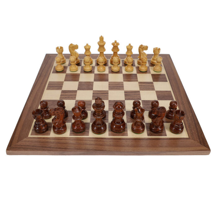 12" Walnut & Maple Chess Set with 2.75" Chessmen