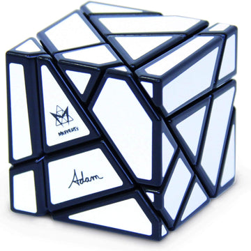 The Ghost Cube by Mefferts is a unique mechanical puzzle featuring an intricate design with irregular white and black pieces. Its geometric shape and sharp angles provide a challenging experience for puzzle enthusiasts, with each face displaying a different arrangement of shapes. The puzzle is compact, making it easy to hold and manipulate, perfect for enhancing spatial reasoning and problem-solving skills.