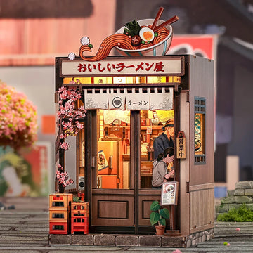 Oishi Kyoto assembled model in front of scenic background