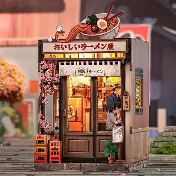 Oishi Kyoto assembled model in front of scenic background