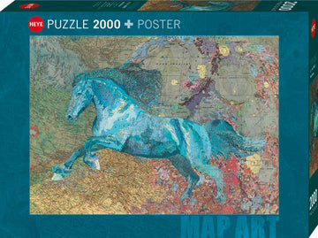 Puzzle with Map and Horse Box 2000 Pieces