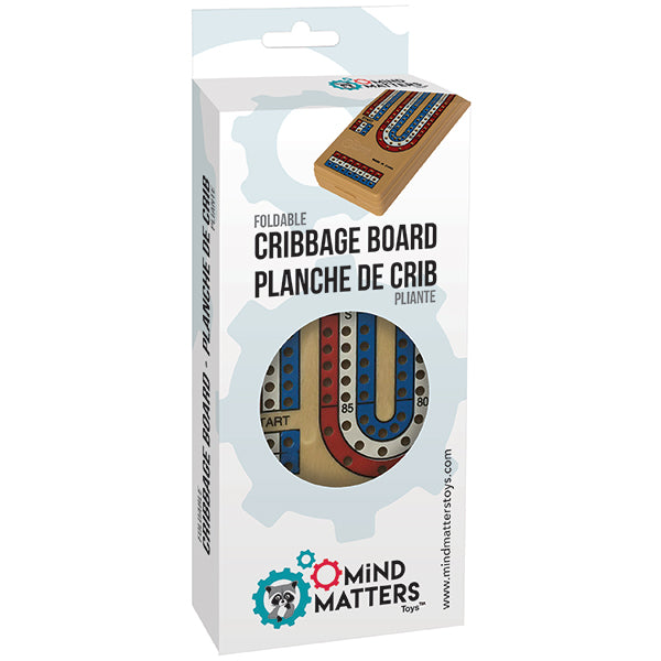 Foldable Cribbage Board by Autruche, designed for easy portability and storage. The board features a colorful layout with scoring pegs and a durable wooden finish. Ideal for playing the classic card game, it combines functionality and style, making it a great addition to game nights.