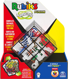 The Perplexus Rubik's Fusion 3x3 by Spin Master Games is a unique mechanical puzzle that combines a 3D maze with a traditional Rubik's Cube. The puzzle features a transparent casing revealing numerous intricate pathways and over 200 obstacles inside, challenging players to navigate the marble through the maze while also aligning the colors on each face. Suitable for ages 8 and up, this puzzle offers both visual appeal and mental stimulation.