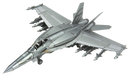 A detailed metal model of the 18 Super Hornet aircraft, showcasing its sleek design, wings, and missile attachments. Perfect for DIY enthusiasts and aviation lovers.