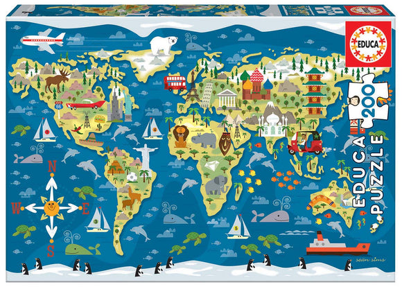 World Map 200pc