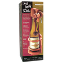 Don't Break the Bottle Corkscrew by Family Games Inc. is a unique mechanical puzzle designed to engage players. It features a wooden corkscrew mechanism that challenges users to remove the cork without breaking the bottle. The product packaging showcases the corkscrew alongside an elegant bottle, emphasizing its playful design and intricate construction. Suitable for gatherings and parties, this game combines skill and fun for all ages.
