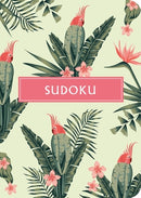 Colorful Sudoku puzzle book featuring a vibrant cactus cover design with tropical leaves and birds. Great for enhancing logic and problem-solving skills.