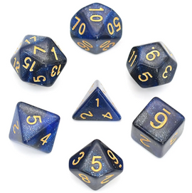 Black & Blue Galaxy RPG Dice Set