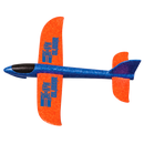 The X-14 Glider with Hand Launcher from Duncan is a colorful, lightweight foam glider. It features a blue body with vibrant orange wings and 'X-14 GLIDER' printed on the sides, designed for easy launching and long flight distances, ideal for outdoor fun and educational play.