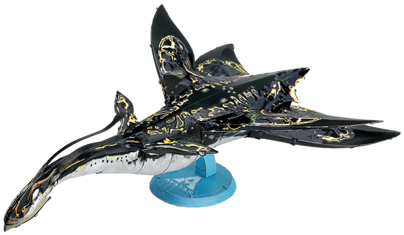 Premium S: Ilu DIY kit by Fascinations showcasing a striking artistic representation of a majestic creature, featuring intricate details and dark glossy finishes, positioned on a circular blue base.