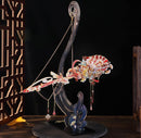 A beautifully crafted hanger display for a Hairpin Sword Metal Model, featuring an elegant black and gold stand with intricate designs. The display showcases vibrant colors and decorative elements, ideal for collectors and DIY enthusiasts. Perfect for showcasing models in a stylish manner.