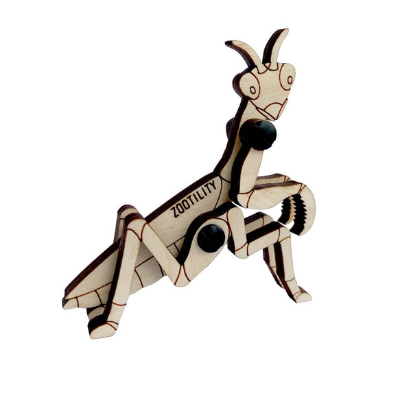 The Loopets Praying Mantis by Zootility is an engaging DIY kit that features a beautifully crafted wooden mechanical mantis model. It showcases intricate laser-cut designs with movable joints, bringing a playful touch to any workspace or collection. Perfect for creative enthusiasts, this kit allows users to assemble and play with their own articulated mantis figure, enhancing fine motor skills and providing an enjoyable crafting experience.