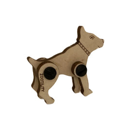 Loopets Dog by Zootility, a charming DIY kit featuring a wooden dog figure with movable parts. Ideal for crafting enthusiasts and pet lovers, this kit offers a playful way to engage creativity.
