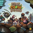 Kiwi Chow Down board game by Detestable features vibrant and whimsical artwork depicting various animals and kiwis in a playful, competitive setting. The game is designed for 1-4 players, suitable for ages 14 and up, with an average playtime of 50 minutes. The colorful box art showcases the fun and engaging theme of the game.