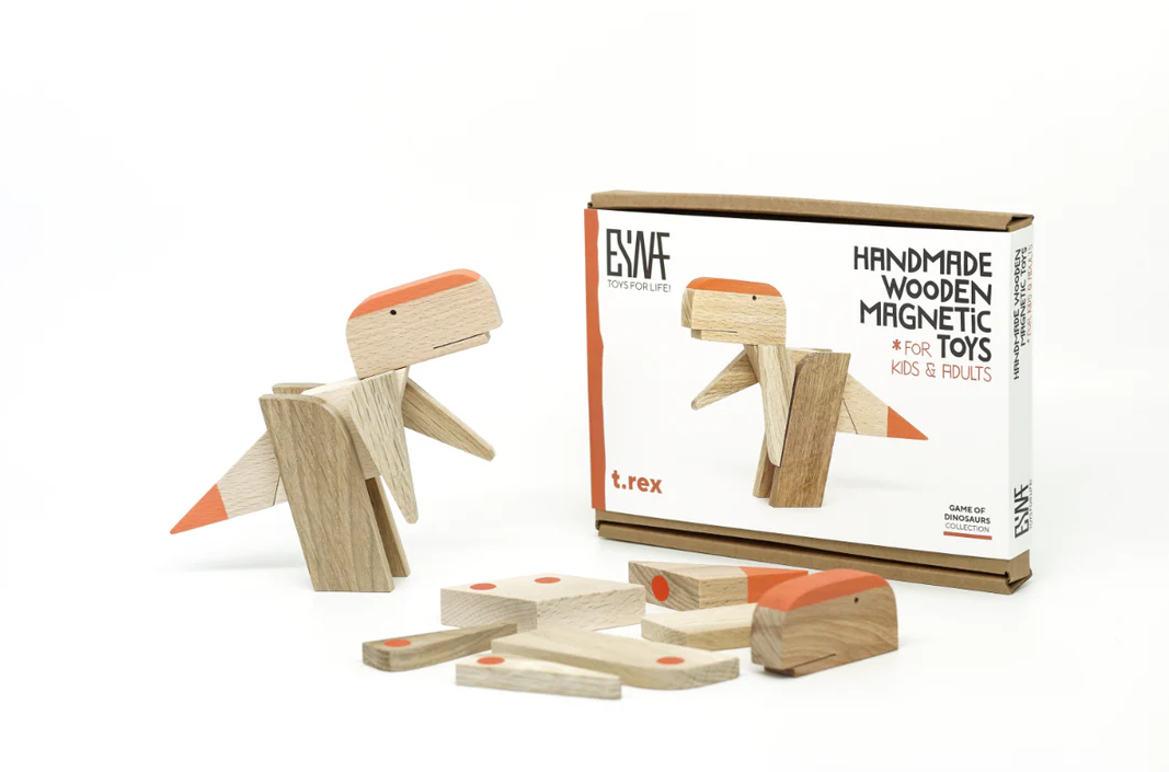 T. Rex Handmade Wood Magnet