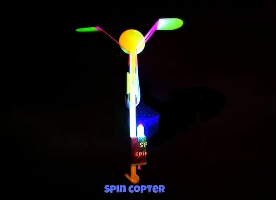 Spin Copter: LED Slingshot Helicopter