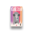 Kariba by Helvetiq, a vibrant game featuring a playful elephant and a small animal. The colorful design includes shades of pink, purple, and orange, highlighting a fun theme suitable for family game nights.