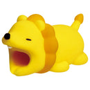 A playful yellow lion-shaped cable bite designed for iPhones, featuring a smiling face and a cute, exaggerated mane. This adorable accessory keeps charging cables organized and protected from fraying, making it a charming addition to your tech accessories.