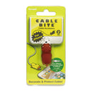 A red panda-themed cable bite accessory designed for iPhone charging cables, packaged with bright yellow graphics. The cute red panda figure adds a decorative touch while protecting cables from damage.