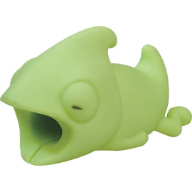 The Cable Bite USB-C Chameleon is a charming light green chameleon-shaped accessory designed to protect USB-C cables from fraying. It features a playful expression and realistic chameleon details, making it both functional and fun. Ideal for cable management, this cute gadget adds a whimsical touch to your tech.