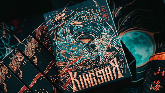 The product 'Classics of Mountains' by King Star features an intricately designed game box with vibrant colors, showcasing a mythical dragon motif. The packaging reflects artistic elements that capture the essence of mountain landscapes, making it an enticing addition to any game collection.