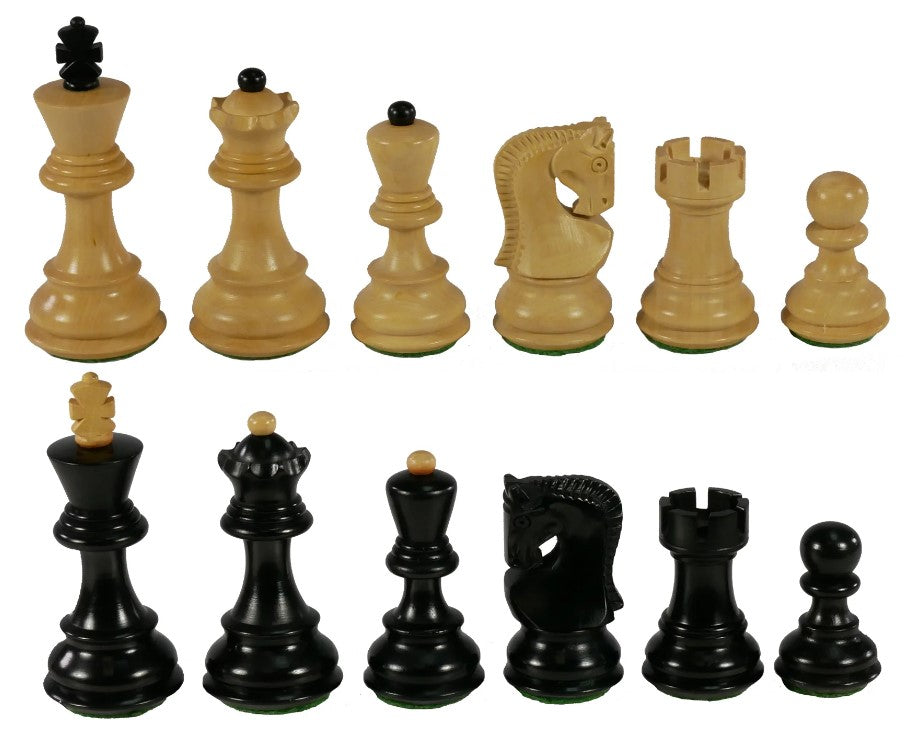 Chessmen 3"King Black & Boxwood with Opposite Tops