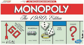 Monopoly Classic Edition board game by Hasbro featuring the iconic board layout, dice, and game pieces including Boardwalk and Park Place. Designed for 2-8 players ages 8 and up, this game offers classic family fun with strategic play and economic challenges.