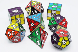 A collection of colorful geometric puzzle cubes and shapes, including a dodecahedron, pyramids, and cubes, featuring numbers and vibrant colors designed for challenging gameplay. These puzzles stimulate critical thinking and provide hours of entertainment.
