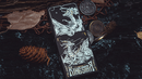A box of Words of Dragon Playing Cards by King Star, featuring intricate dragon illustrations on the front and side. The cards are surrounded by natural elements like pine cones and coins, emphasizing a fantasy theme.