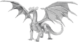 The Steel Dragon DIY kit by Fascinations features an intricately designed metallic dragon model with large, detailed wings and a fierce expression. This 3D build kit showcases fine craftsmanship and is perfect for enthusiasts who enjoy assembling complex models.