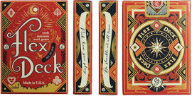 Flex Deck Red is an all-in-one game set featuring vibrant red packaging. It includes cards, dominoes, and word games with stylish illustrations and playful text. The box displays the brand name and suggests versatility in gameplay, making it suitable for various occasions.