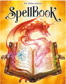 The SpellBook game by Space Cowboys features a beautifully illustrated cover with a magical dragon and vibrant colors. An open book shows mystical elements like swirling colors and ancient text, creating an enchanting fantasy theme.
