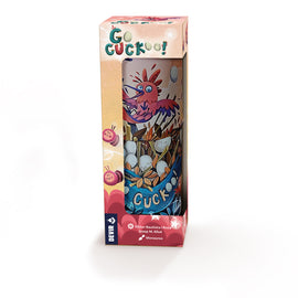 Go Cuckoo! game by Devir showcases a colorful packaging featuring a whimsical bird design with vibrant colors. The box contains an engaging gameplay experience for players, inviting interaction through its creative artwork.