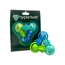 The Hyper-Twist from Project Genius features a colorful, interactive design with rotating, interlocking pieces for engaging play. This fidget toy stimulates creativity and fine motor skills, suitable for ages 6 and up. The packaging displays eye-catching graphics and hints at the toy's mind-bending mania.
