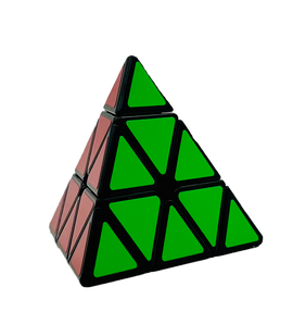 Triminx by Project Genius is a colorful mechanical puzzle shaped like a pyramid. It features multiple triangular faces with vibrant green and red colors. Ideal for puzzle enthusiasts looking for a challenging and engaging experience.