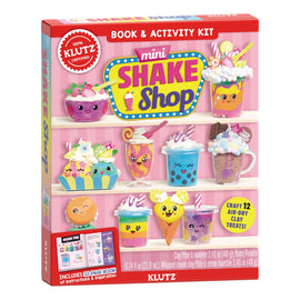 The Mini Shake Shop by Klutz is a colorful book and activity kit featuring cute clay models of various desserts like smoothies, ice cream, and cupcakes. It includes a variety of clay colors and tools to create 12 air-dry clay treats, along with a 32-page instruction book for kids to follow along and enhance their creativity.