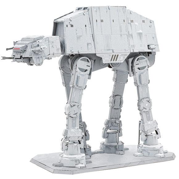 The ICONX Imperial AT-AT model by Fascinations is a detailed DIY kit showcasing the iconic Star Wars walking vehicle. The model features intricate design elements, including articulated legs and a spacious body. This stunning replica is perfect for enthusiasts and collectors who enjoy assembling unique models.