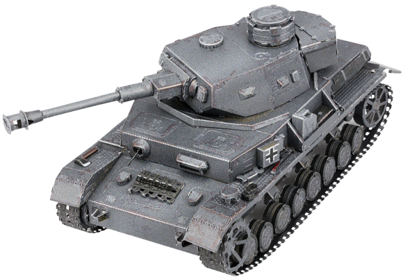 A detailed DIY kit of the Premium S: Panzer IV by Fascinations. This metal model features intricate parts and realistic design, perfect for hobbyists and military enthusiasts.