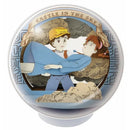 A beautifully crafted Paper Theater diorama showcasing characters from 'Castle in the Sky'. The background features swirling clouds, while a boy in a yellow hat holds a girl in a blue dress. This make-it-yourself kit offers a unique 3D paper art experience and stunning decorations for enthusiasts.